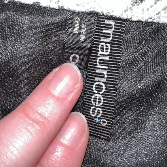 Maurices Womens Peplum Top Blouse Strapless Floral Lace Black Beige Size 0 14 - Picture 7 of 10